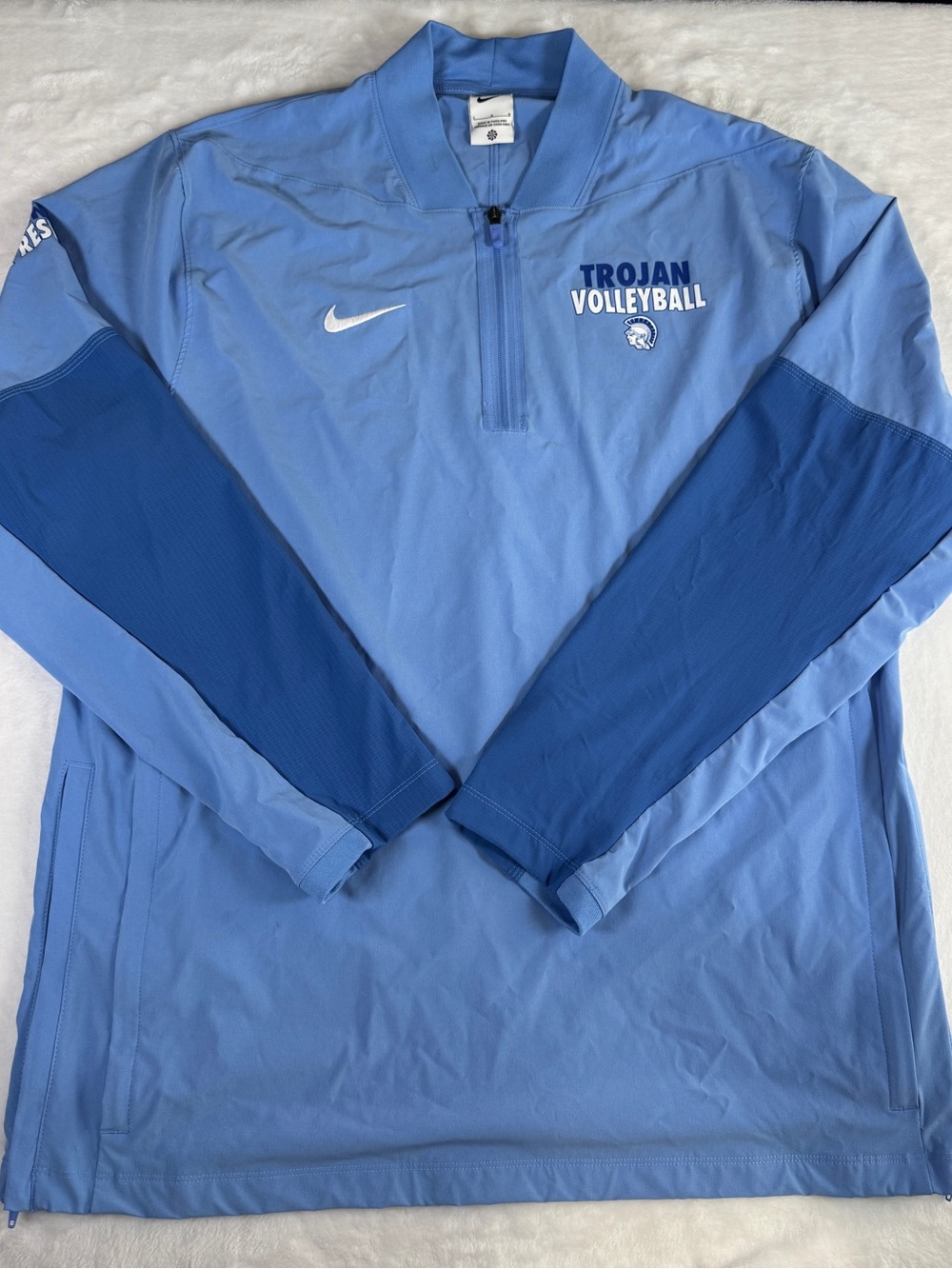 Nike Trojan Volleyball 1/4 Zip Pullover Jacket Light Blue Men’s Large